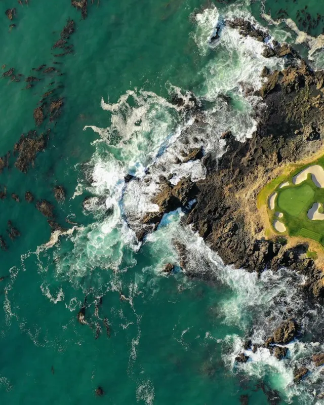 A green on the rocks at Pebble Beach