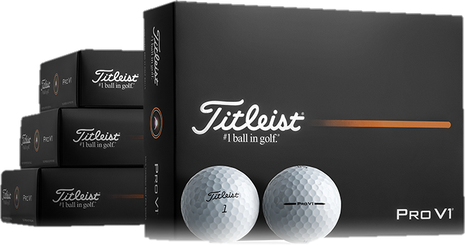 Box of Titleist Pro V1 golf balls